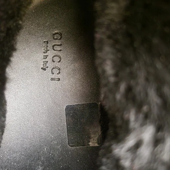 Gucci "Ace" Black Suede With Fur Hi-Top Trainers Size 41/ US 11